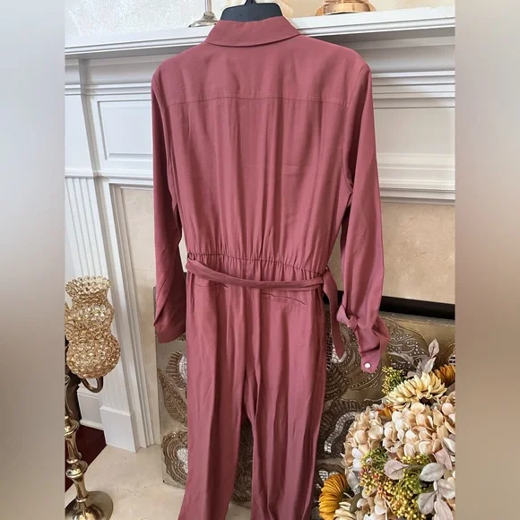 Mango Dusty Rose Zip-Up jumpsuit🩷 - Picture 5 of 10